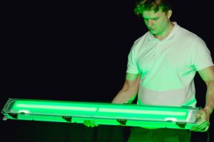 Glamox green led lamp does not distract birds